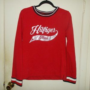 Tommy Hilfiger Sweatshirt Red/Multi Color Size Medium